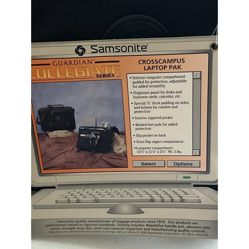 Samsonite Guardian Collegiate Series Crosscampus Laptop Pak Black Shoulder Bag